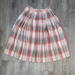 Pendleton country sophisticates petiteElegant A-Line Plaid Skirt coral and Gray